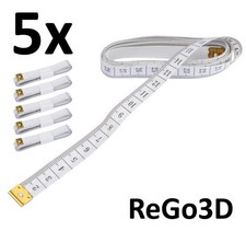 5x Gummiertes Maßband