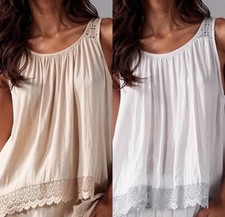 Damen leichtes Top grau beige