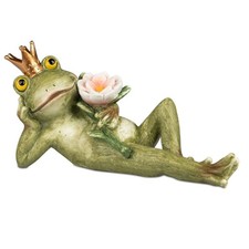 Dekofigur Froschkönig liegend