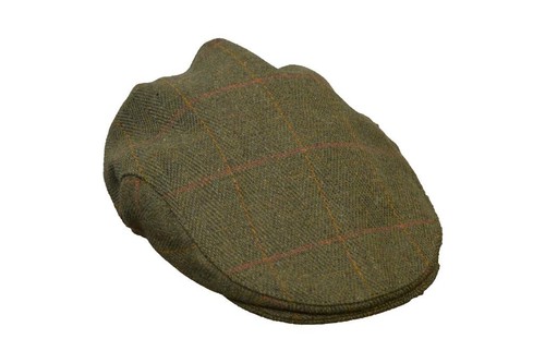 Tweed flat cap derby - tweed, sage