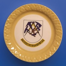 Steingut Teller Torgau- DACHDECKERHANDWERK- Gebrauchsspuren Ø 19cm , Zustand 3