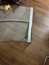 Schreibtisch Aus Glas 80er Jahre Ital. Halb  Rund Sehr Wenige Gebrauchsspuren