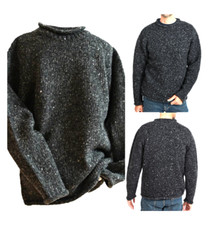 NEU Irischer Pullover 100% Merino-Tweedwolle Unisex super soft Gr. M