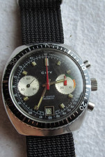 City Valjoux 7734 chronograph Herrenuhr Handaufzug Vintage 70s