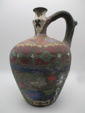 Antikes Ton Weingefäß Krug vermutlich aus Ungarn oder Rumänien um 1900 ca 28 cm