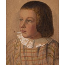 Kinderporträt Knabe Neue Sachlichkeit? Kinderbildnis unsigniert Aquarell Unikat