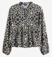 bedruckte Bluse Gr 44 Schwarz