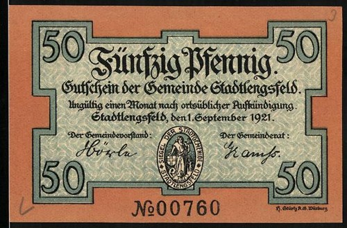 Notgeld stadtlengsfeld 1921 - stadtlengsfeld,