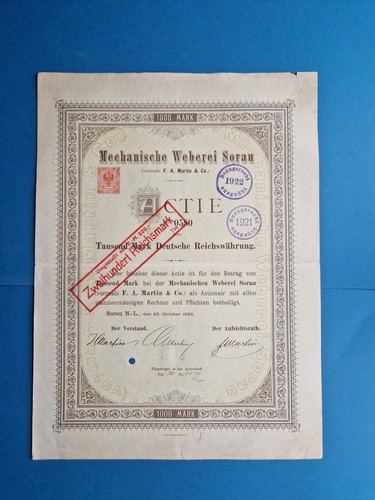 Aktie mechanische weberei - aktie,