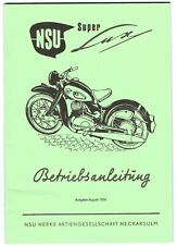 Betriebsanleitung NSU SuperLux, Super Lux, A 5,