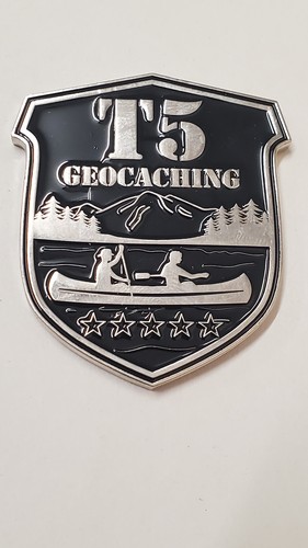 Canoe geocoin black - canoe,