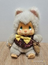 Nyamy - Monchhichi / Kätzchen weiß / 18cm / Vintage / Katze Plüsch Washino *RAR*