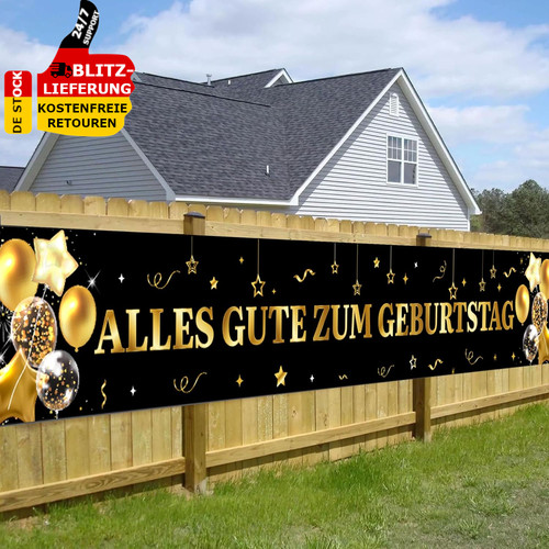 Geburtstag banner schwarz gold - geburtstag,