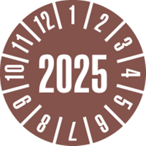 Prüfplakette 2025 braun - prüfplakette, 2025,