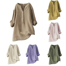 T-Shirt In Leinen In Leinen In Baumwolle Für Frauen Langärmelige T-Shirts. ▽