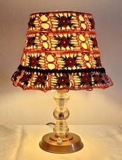 Art Deco Tischlampe 30er Jahre Glasfuß rosa Unikatschirm Lamplove Sammler selten