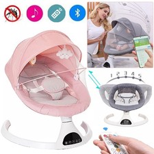 Elektrische Babywippe Babyschaukel Bluetooth Musik Wohnzimmer USB 5 Vibration DE