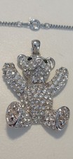 Anhänger Teddybär mit Kette Silber Modeschmuck