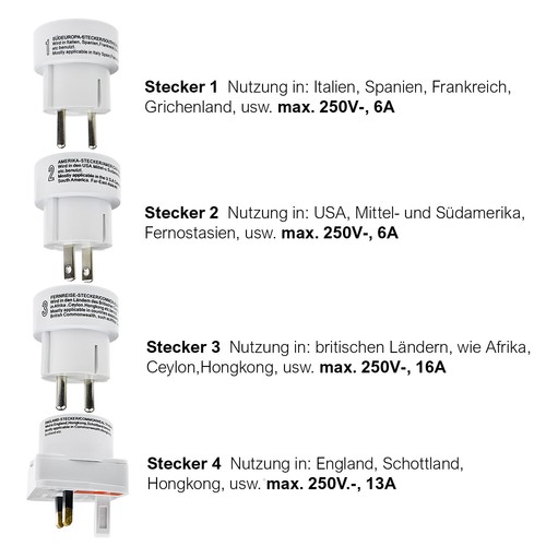 Reisestecker set stück - 4,