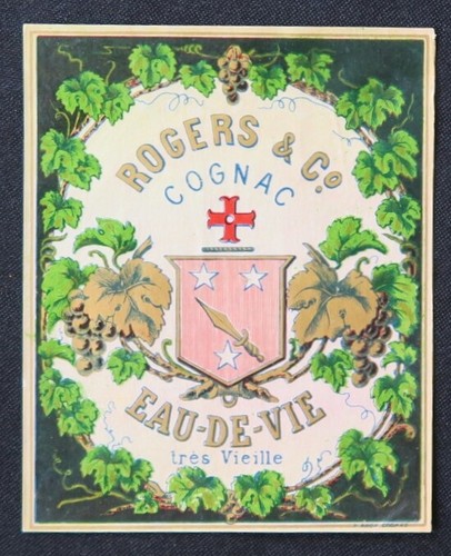 Altes etikett cognac rogers - cognac, &