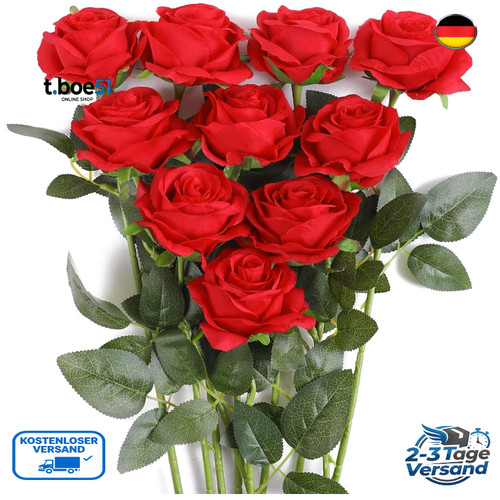 Seidenrose stück rot - seidenrose,