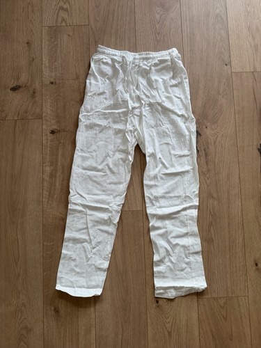 Weiße damen leinenhose - weiße,