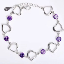 Armband geschenk herzen lila - armband,