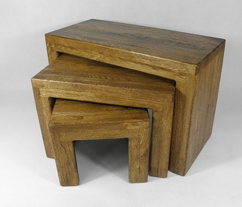 3er set hocker eiche - 3er,