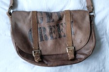 Umhängetasche Handtasche Timberland Leder braun  Verschluß mag. groß Handgepäck