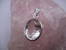 Kettenanhänger Bergkristall oval  Schliff 925 Sterlingsilber Stein 17 x 13 mm SI