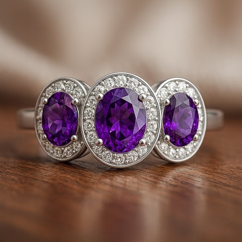 Stein amethyst mit diamant - 3,