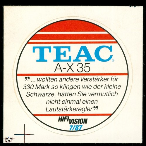 Werbe aufkleber teac x - -, a-x