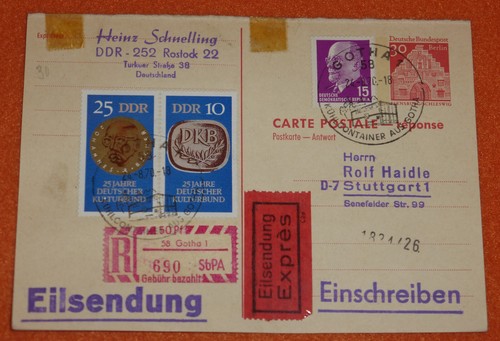 Brd berlin antwort postkarte - berlin,