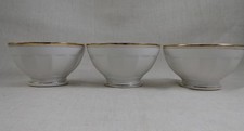 3 x alte BOL Schale Limoges Porzellan Weiß mit Goldrand Ø 12,7 cm, Höhe 7 cm