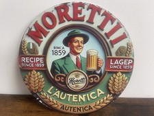 MORETTI Pils Bier Beer Werbeschild Vintage Retro 20cm BAR DEKO PARTY KELLER