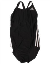 Adidas Damen Bademode UK 8 klein schwarz gestreift Polyester Sport Q322