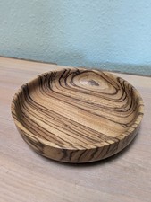 gedrechselte Holzschale Zebrano geölt Durchmesser ca20cm & 5cm hoch Unikat