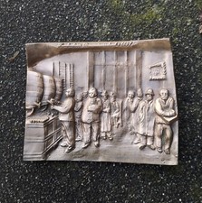 altes Bronze Wandrelief - Frankenheim Bier Brauereiausschank 1897 / signiert