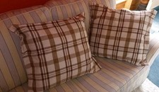 2 Sofakissen Couchkissen Kopfkissen Dekokissen Kariert 45x40x15cm