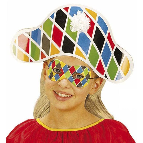 Bunte kinder maske harlekin - kinder,