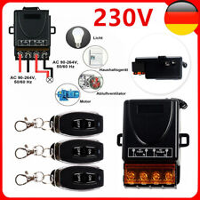 Wireless Licht Schalter 30-70m Funkschalter mit 1~3 Fernbedienung 230V AC 2000W