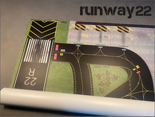 Flughafen Matte. 1:500, 200x100cm groß! Für Flugzeugmodelle Spielmatte Herpa