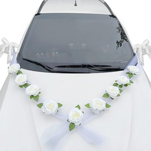 Autoschmuck hochzeit organza - autoschmuck,
