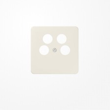 Abdeckung für 4-Loch SAT-TV-Steckdose (JUNG) 4fach, Thermoplast, Serie CD, weiß