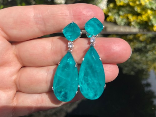 Paraiba ohrhänger turmalin - paraiba, ohrhänger,