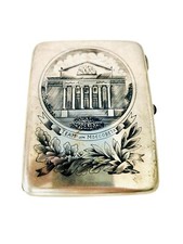 Russisches Silber Zigarettenetui 875 silber Massives Silber Niello Russland