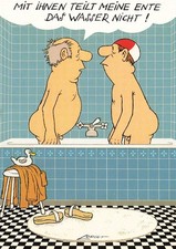 141384) Scherzkarte Loriot Badewannen-Ente, Nr. 013, ungebraucht	