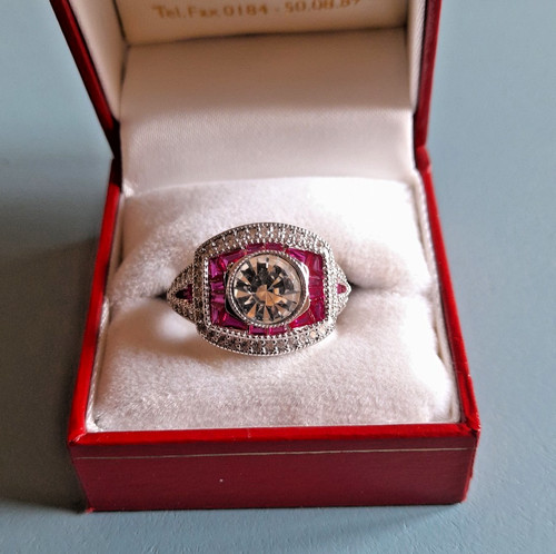 Art deco ring zirkonia - art,