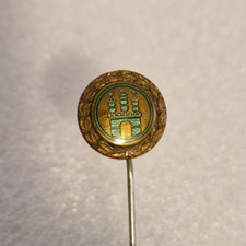 alte Anstecknadel Ehrennadel Polizei Sportverein Hamburg 1920 Goldoptik