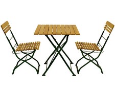 Sitzgruppe Gartengarnitur Biergartenset Gartenmöbel Gruppe MÜNCHEN 3-teilig grün